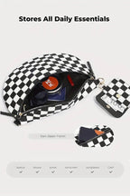 House of Trendz Accessories Checkered Duo Crossbody Bag & Wallet (Black)