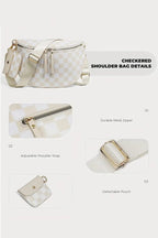 House of Trendz Accessories Checkered Duo Crossbody Bag & Wallet (Cloud White)