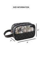House of Trendz Accessories Checkered Monogram Toiletry Bag  Black