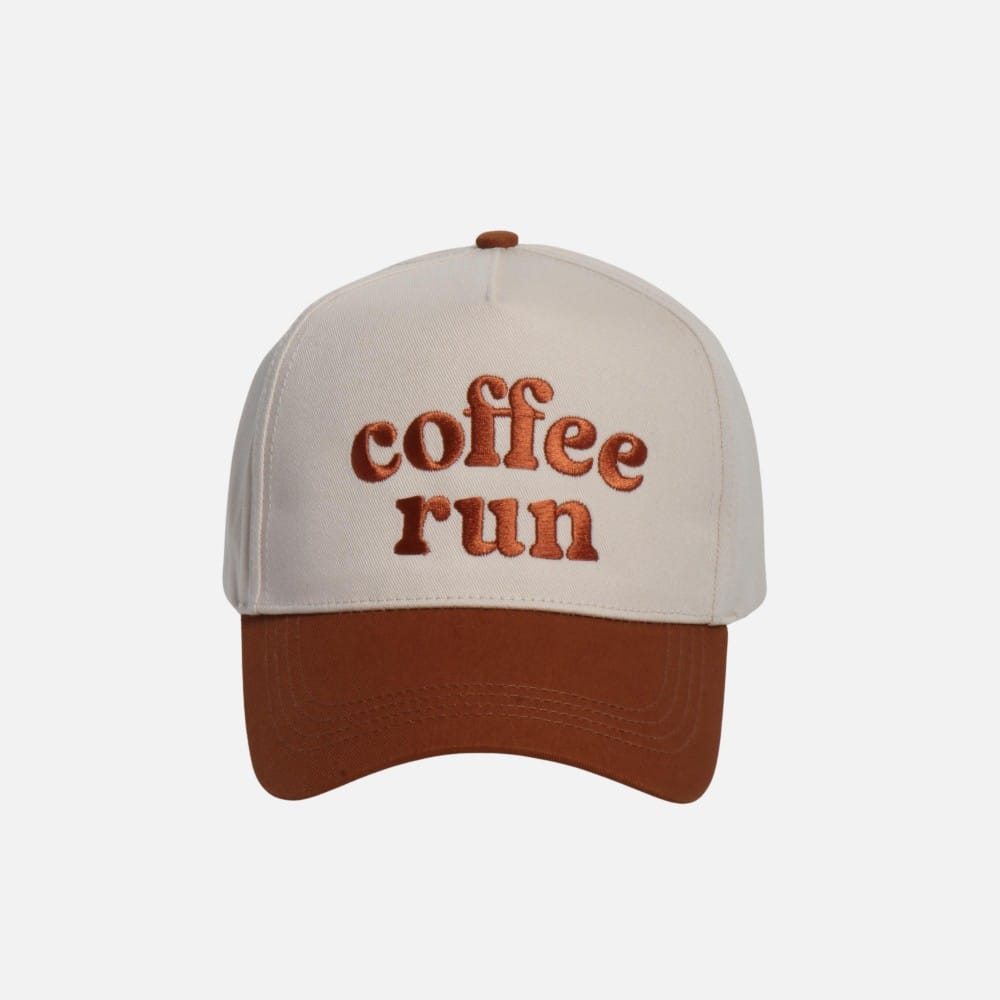 House of Trendz Accessories Coffee Run Embroidered Trucker Cap Mocha