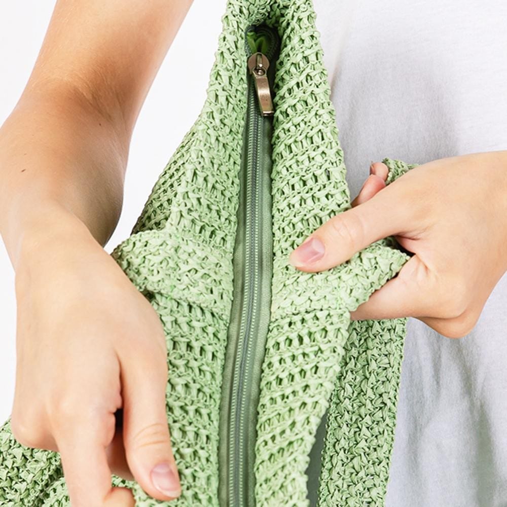 House of Trendz Accessories Large Woven Tote Bag Green