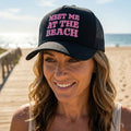 House of Trendz Accessories Meet Me at the Beach Trucker Hat Black-Pink