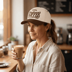 House of Trendz Accessories Morning Coffee Vibes Embroidered Trucker Cap Mocha