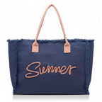 House of Trendz Accessories Summer Tote Bag Navy/Orange