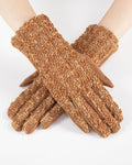 House of Trendz Boutique Accessories Camel Shimmer Tweed-Look Touchscreen Gloves