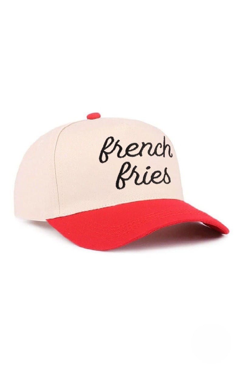 House of Trendz Boutique Accessories French Fries Adjustable Ball Cap Red Brim