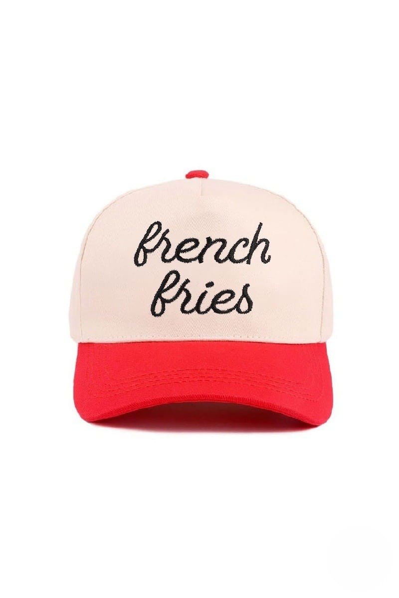 House of Trendz Boutique Accessories French Fries Adjustable Ball Cap Red Brim