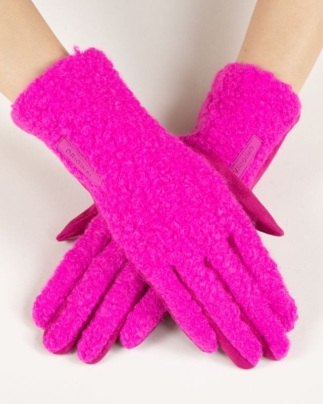House of Trendz Boutique Accessories Fuchsia Textured Touchscreen Gloves