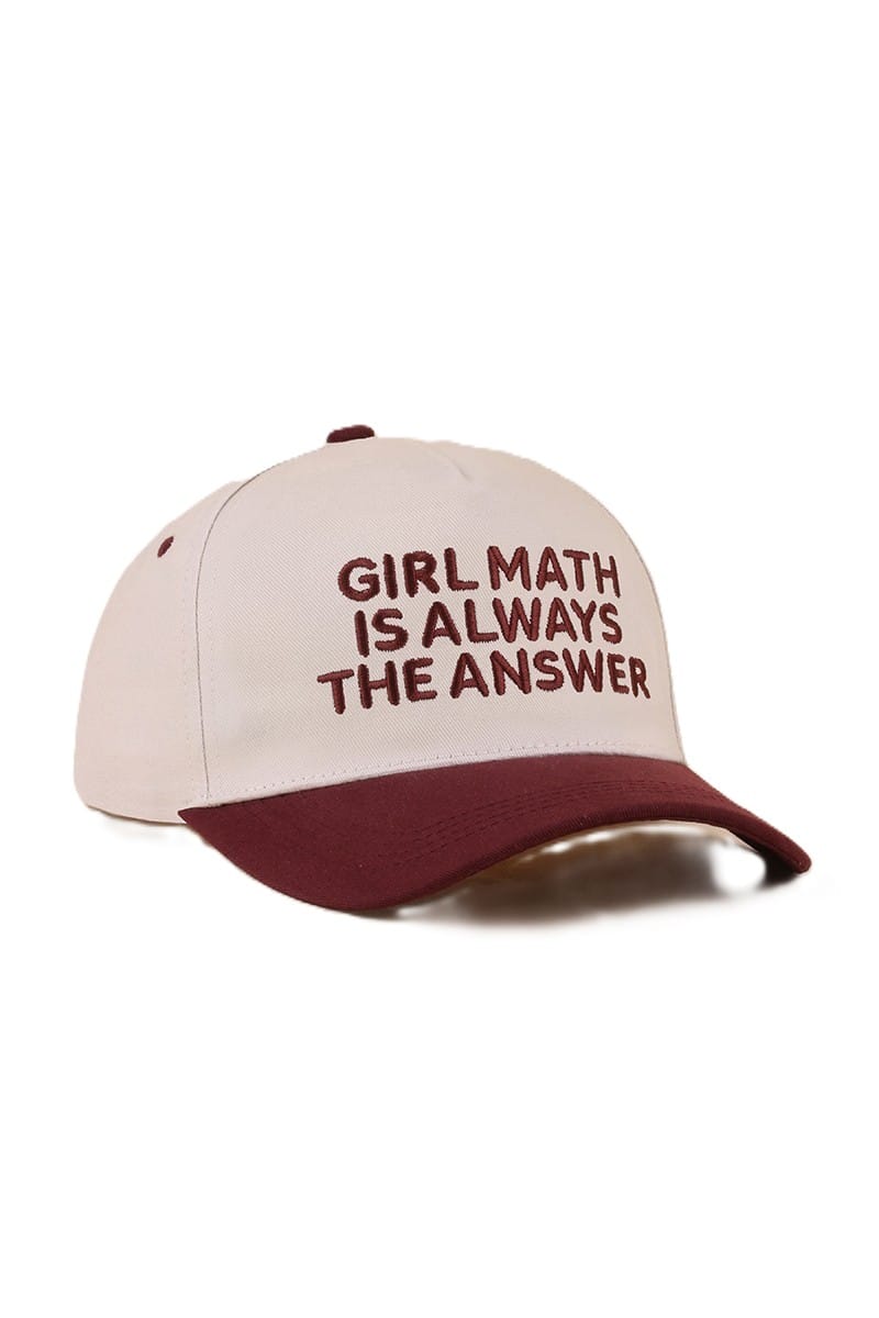 House of Trendz Boutique Accessories Girl Math Is Always the Answer Ball Cap Raisin