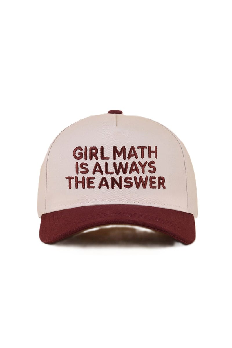 House of Trendz Boutique Accessories Girl Math Is Always the Answer Ball Cap Raisin