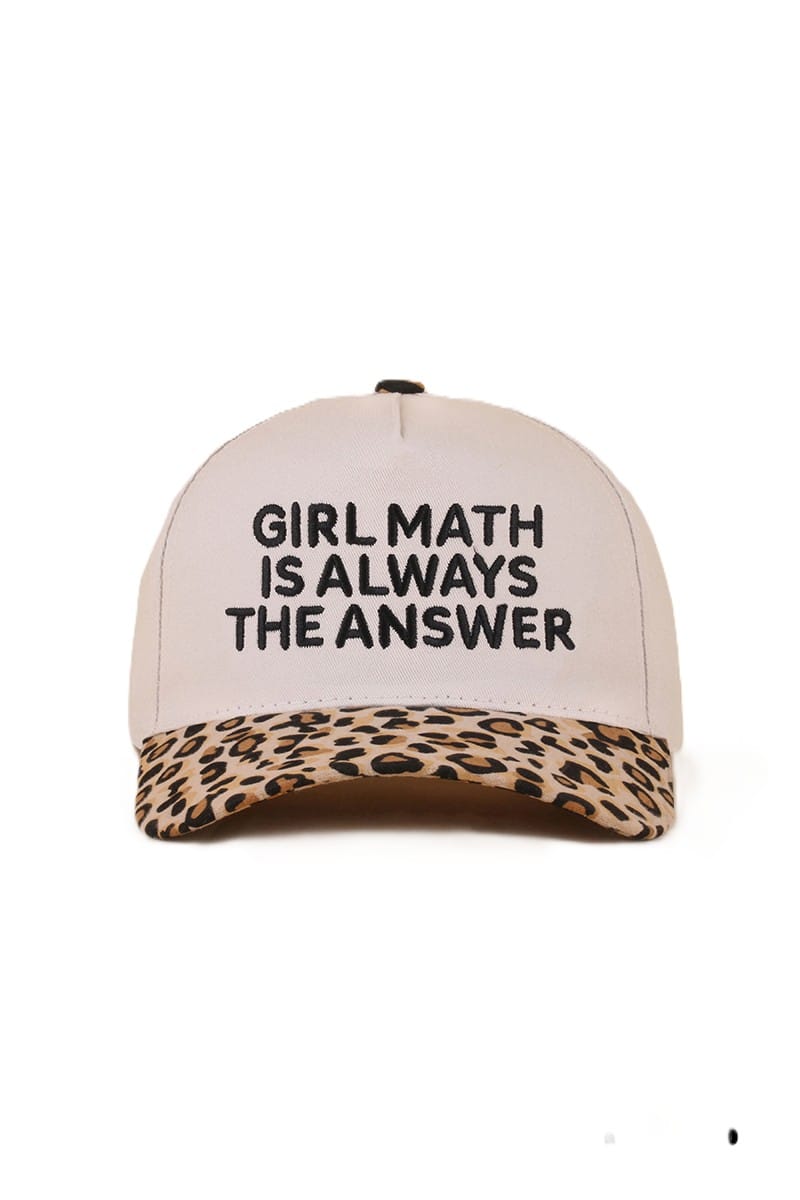 House of Trendz Boutique Accessories Girl Math Is Always the Answer Leopard Brim Ball Cap