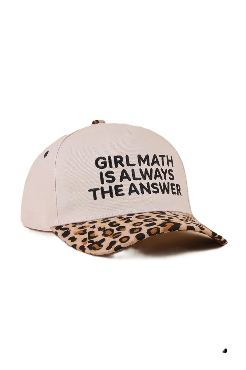 House of Trendz Boutique Accessories Girl Math Is Always the Answer Leopard Brim Ball Cap