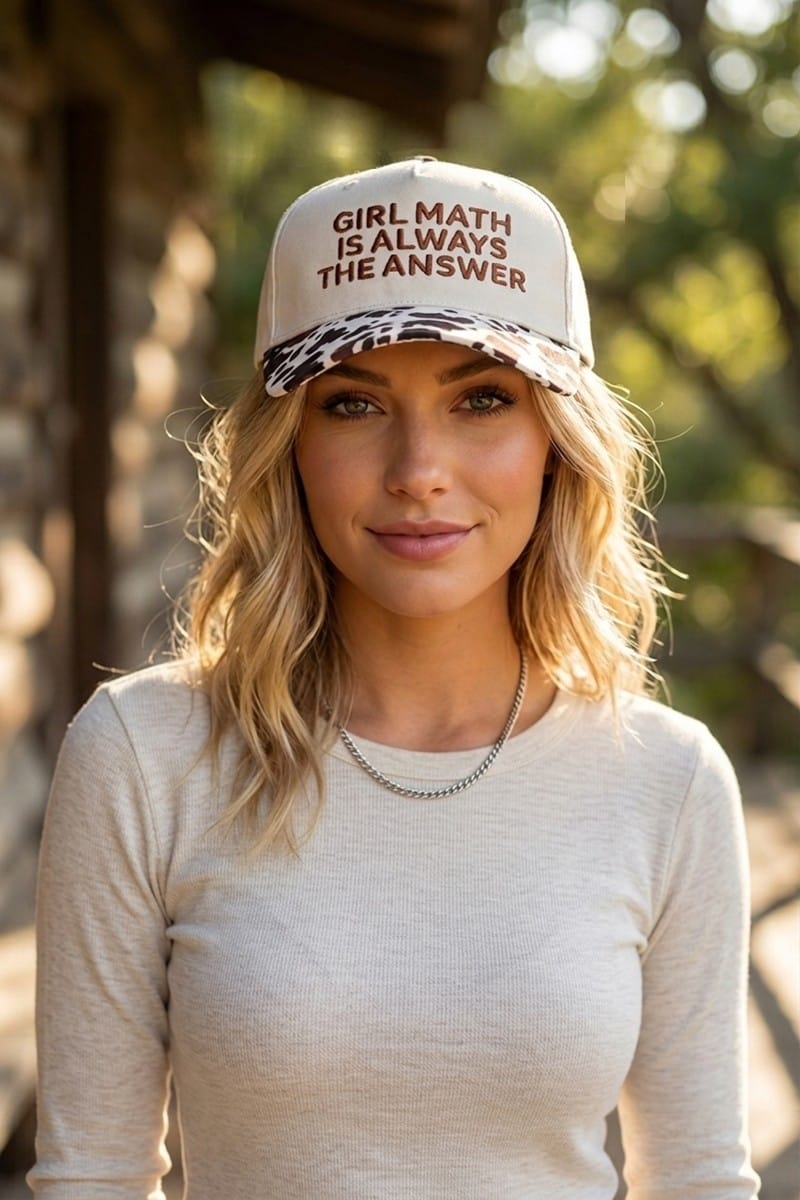 House of Trendz Boutique Accessories Girl Math Is Always the Answer Leopard Brim Ball Cap