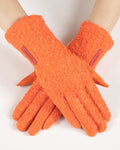 House of Trendz Boutique Accessories Orange Textured Touchscreen Gloves
