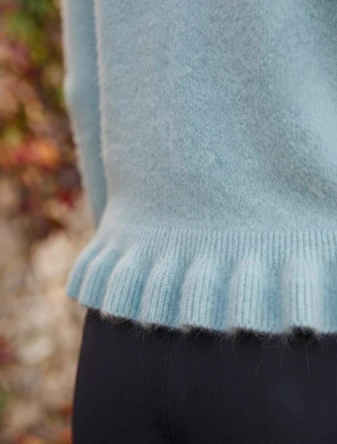 House of Trendz Boutique clothing Aryeh Ruffle Detail Sweater Glacier Blue