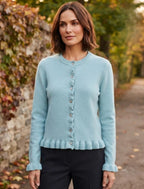 House of Trendz Boutique clothing Aryeh Ruffle Detail Sweater Glacier Blue