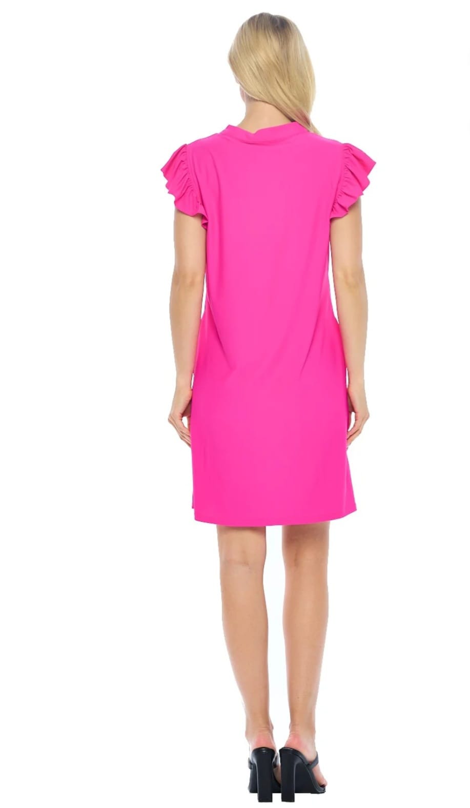 House of Trendz Boutique clothing Ruffle Sleeve Resort Dress (Fuchsia)