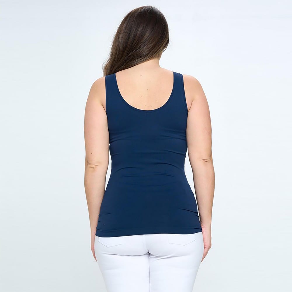 House of Trendz Boutique clothing Seamless Basic Tank Plus Navy