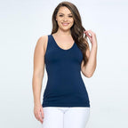 House of Trendz Boutique clothing Seamless Basic Tank Plus Navy