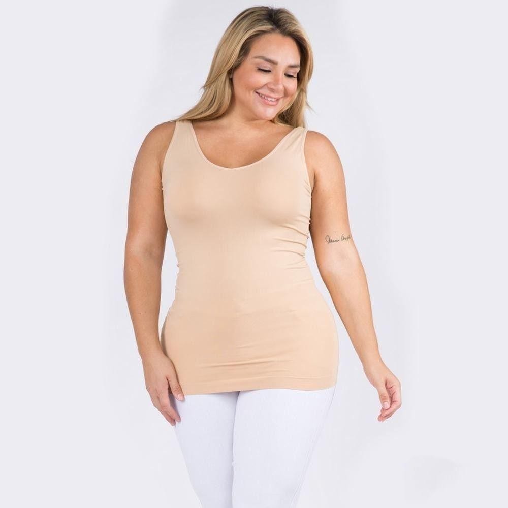House of Trendz Boutique clothing Seamless Basic Tank Plus Nude