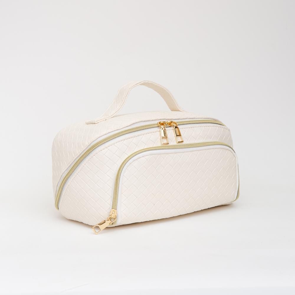 House of Trendz Boutique Handbag Makeup Toiletry Travel Bag (Creme)