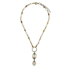 House of Trendz Boutique jewelry Boho Collection Double Crystal Drop Necklace