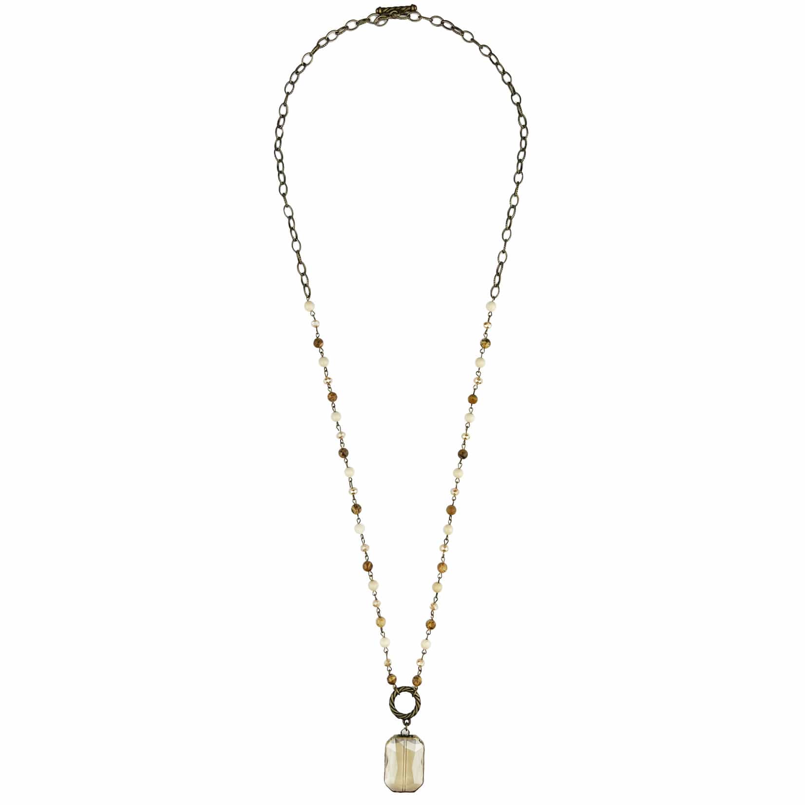 House of Trendz Boutique jewelry Boho Collection Emerald Cut Pendant Necklace