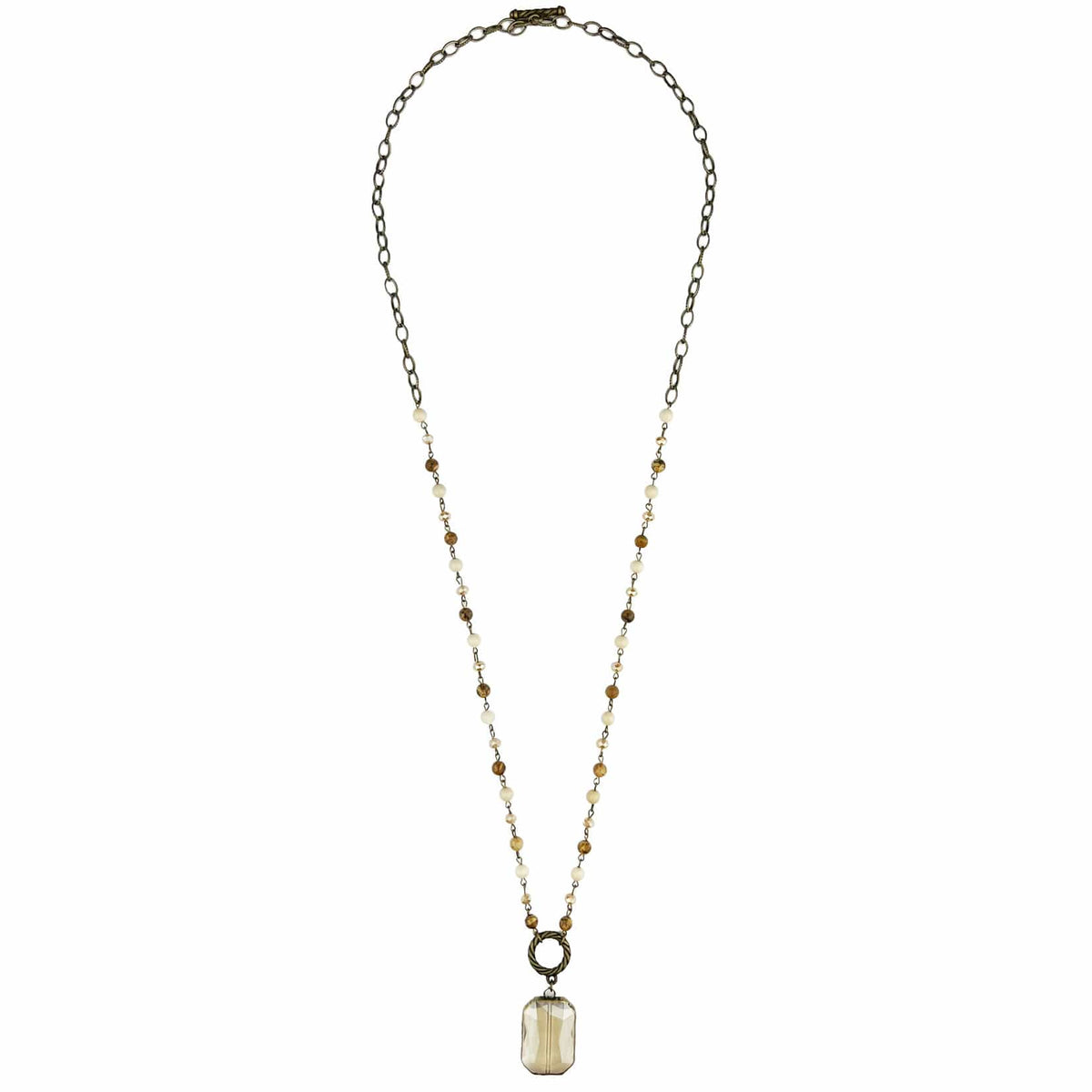 House of Trendz Boutique jewelry Boho Collection Emerald Cut Pendant Necklace