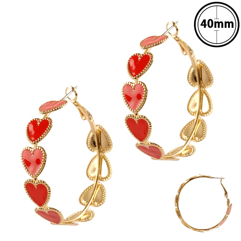House of Trendz Boutique jewelry Enamel Heart Hoop Earring