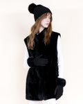 House of Trendz Boutique Outerwear Black Faux Fur Longline Vest