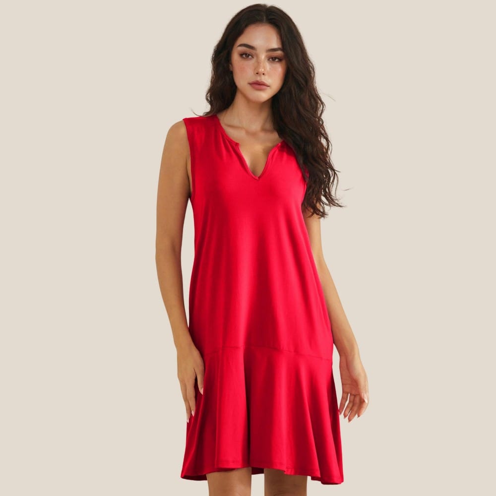 House of Trendz clothing Summer Basics Dress Red