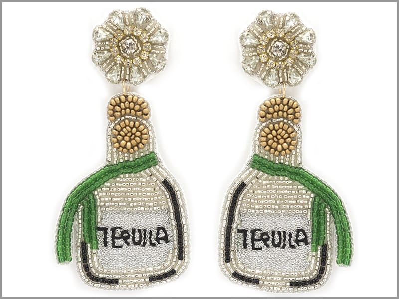 House of Trendz Earrings Seed Bead Statement Earring Tequila