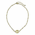 House of Trendz jewelry Boho Collection Oval Double Bead Crystal Necklace