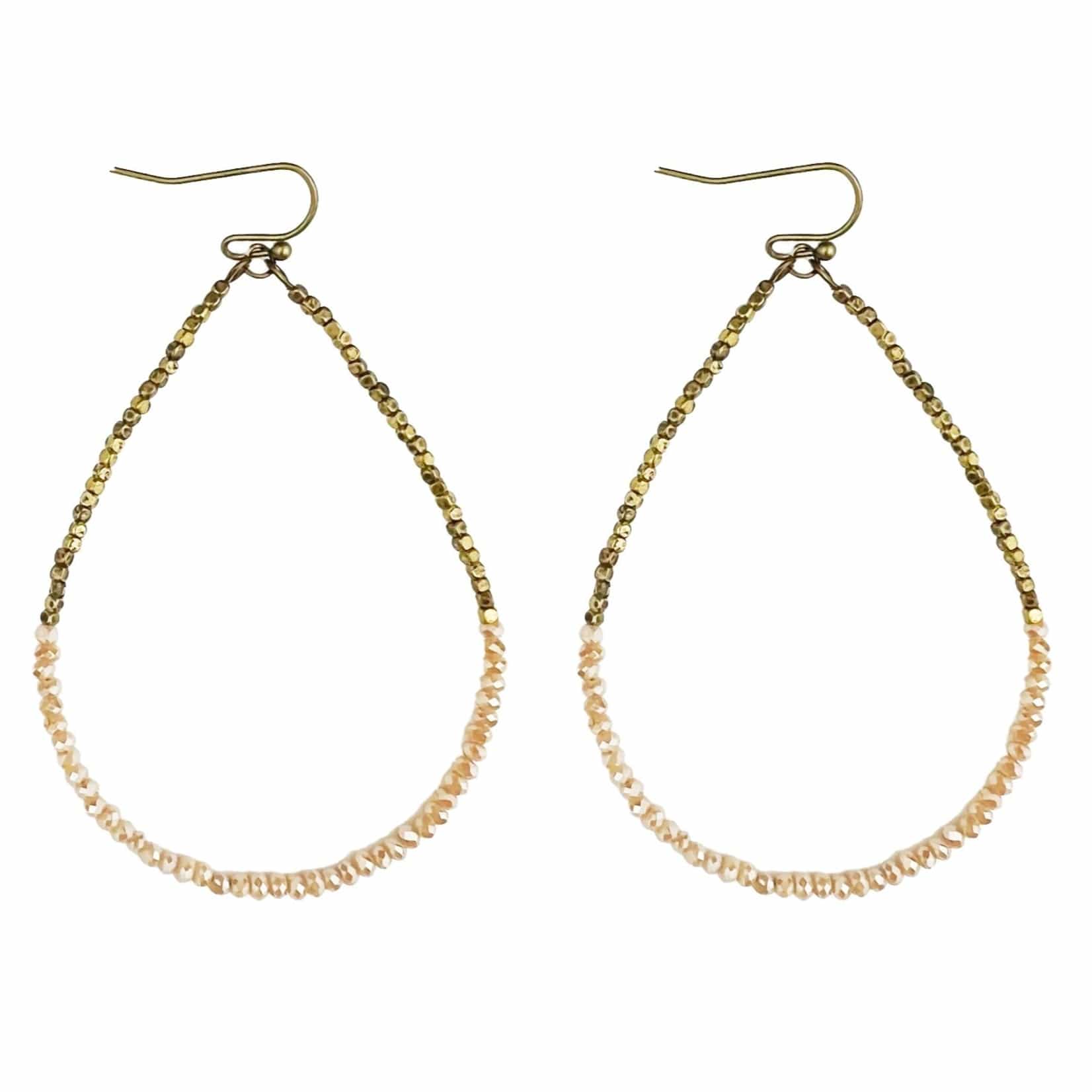 House of Trendz jewelry Boho Collection Wire Hoop Earring (Creme)