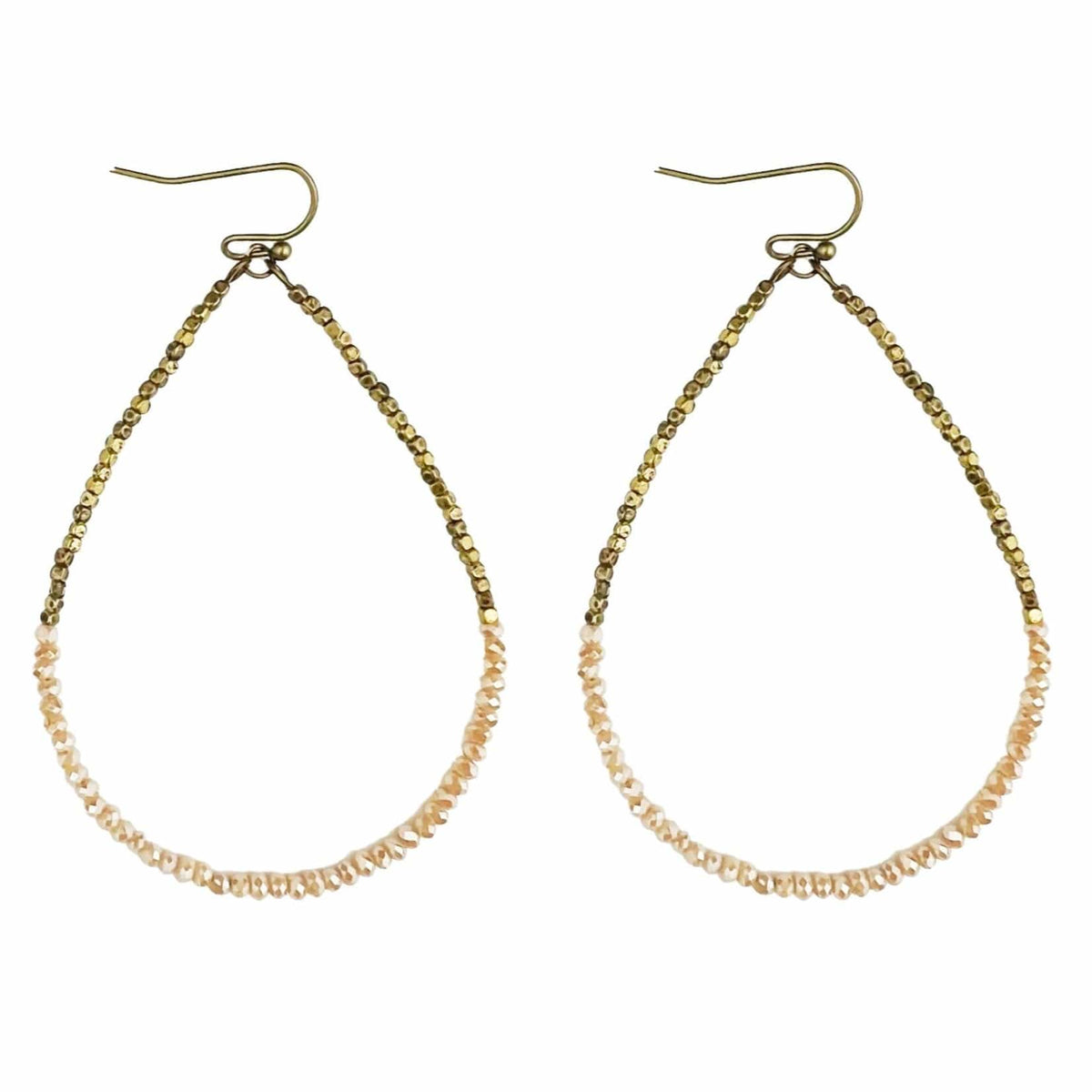 House of Trendz jewelry Boho Collection Wire Hoop Earring (Creme)