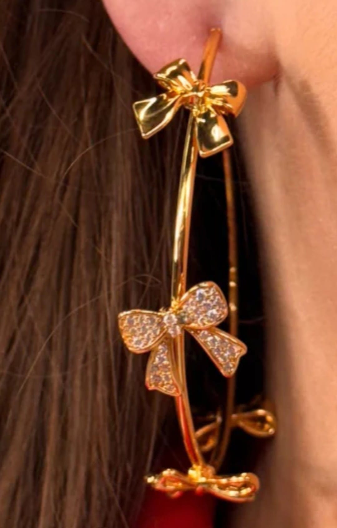 House of Trendz jewelry Bows & Kisses Hoop Earring