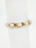 House of Trendz jewelry Faux Pearl Hammered Stretch Bangle Bracelet