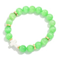 House of Trendz jewelry Marble Bead Cross Bracelet Green