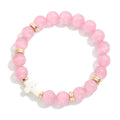 House of Trendz jewelry Marble Bead Cross Bracelet Pink