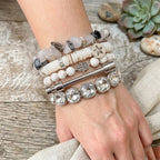 House of Trendz jewelry Shades of White Layering Stack Bracelet