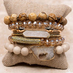 House of Trendz jewelry Tan/Druzy Layering Stack Bracelets