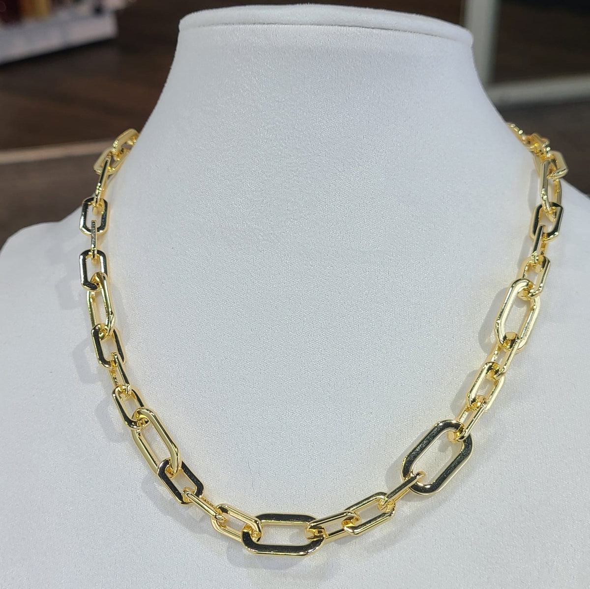 House of Trendz jewelry Water Resistant Gold Plated Link Chain Necklace
