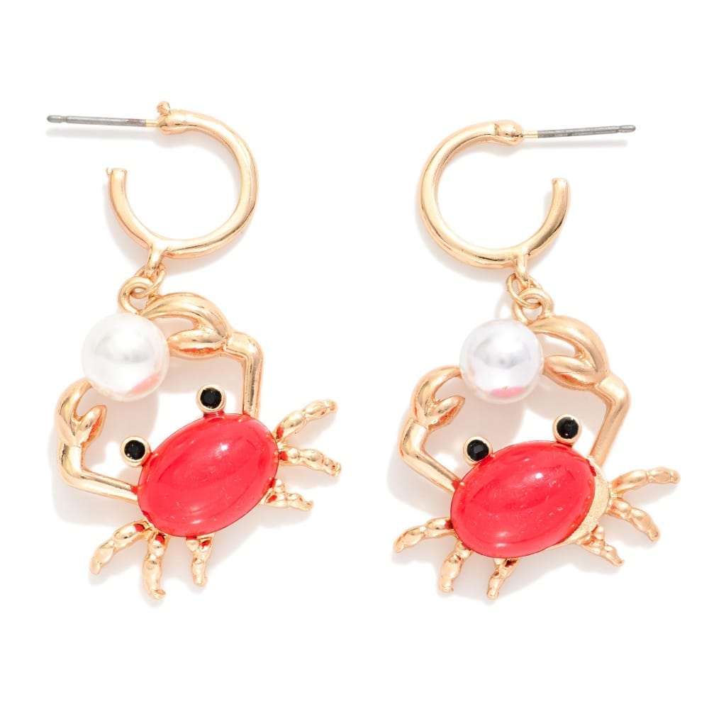 House of Trendz jewelry Whimsical Red Crab Earring