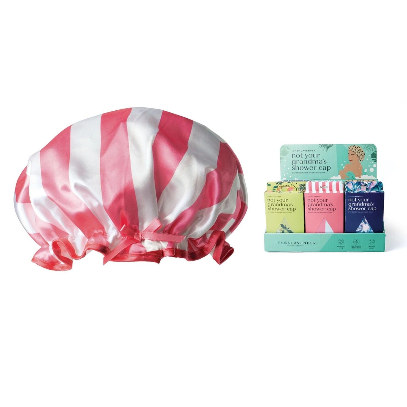Lemon Lavender Accessories Lemon Lavender Not Your Grandma's Shower Cap (Bathing Beauty Stripe)