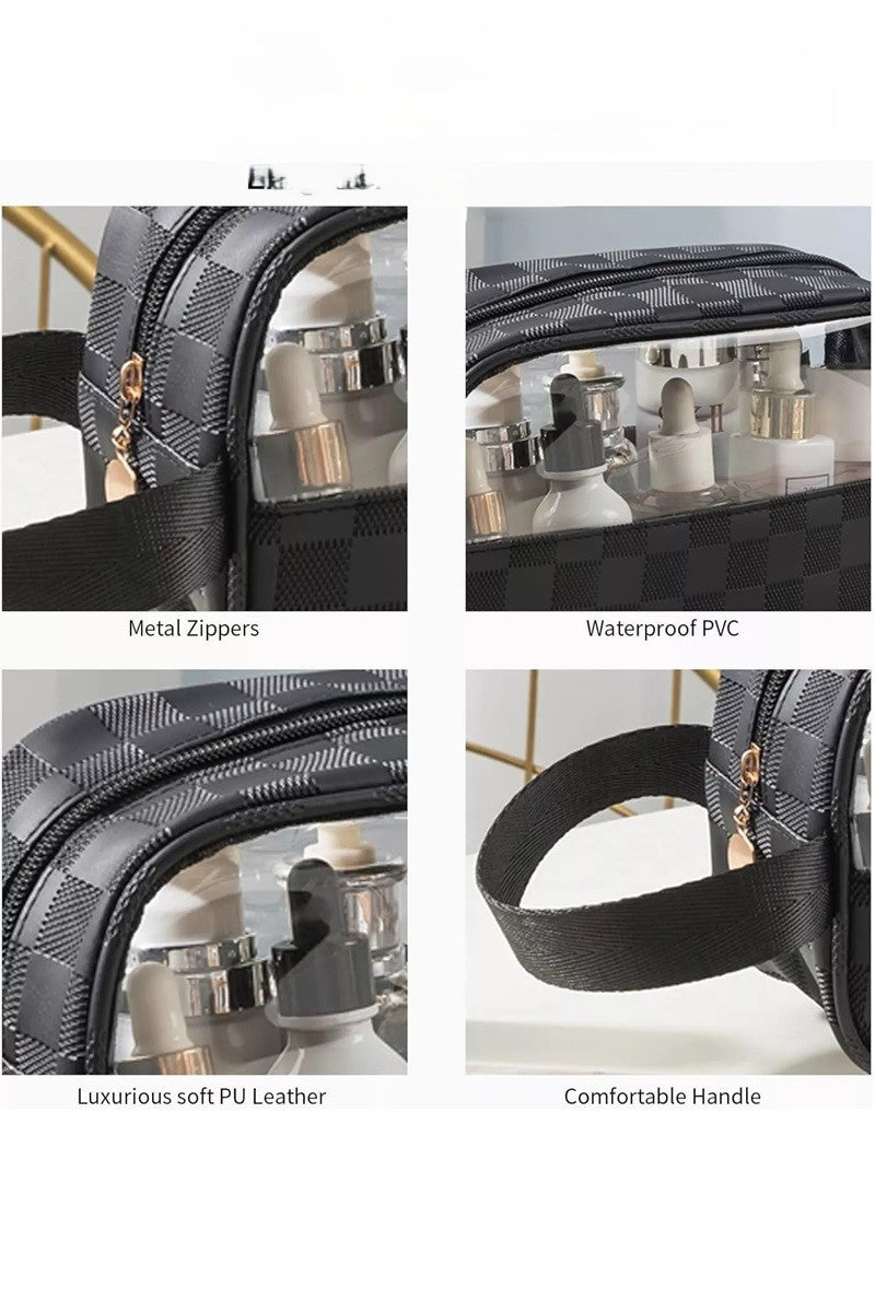 Checkered Monogram Toiletry Bag  Black