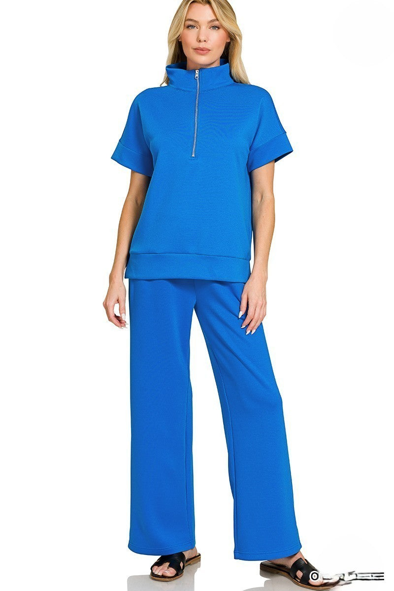 Henley Short Sleeve Scuba Lounge Set