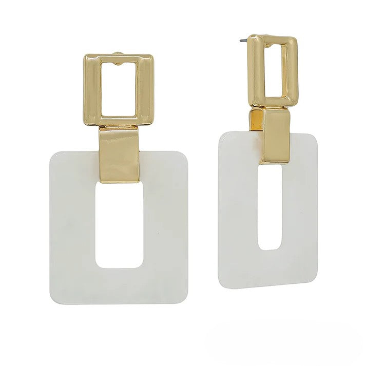 Water Resistant Acrylic Earring Cloud White