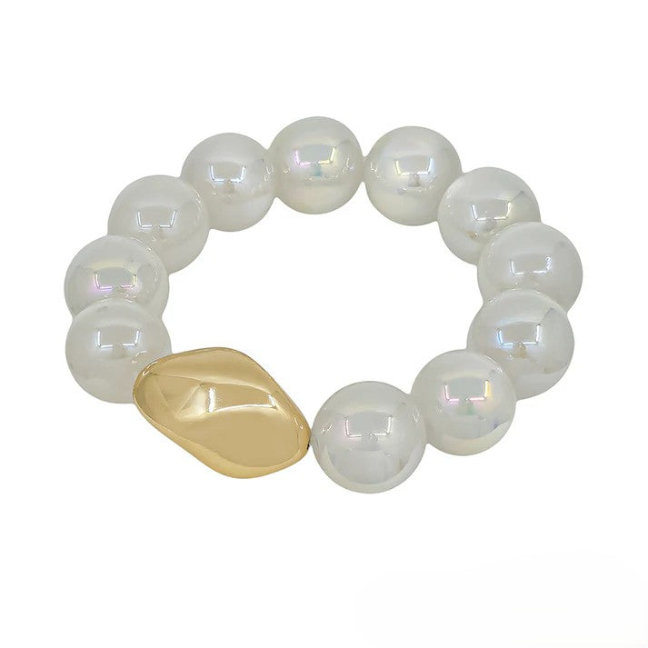 Water Resistant Acrylic Ball Bead Stretch Bracelet