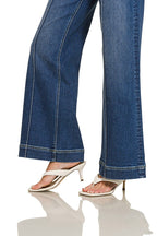 Zenana clothing Zenana Denim Wide Leg Pintuck Jeans Dark Wash