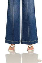 Zenana clothing Zenana Denim Wide Leg Pintuck Jeans Dark Wash